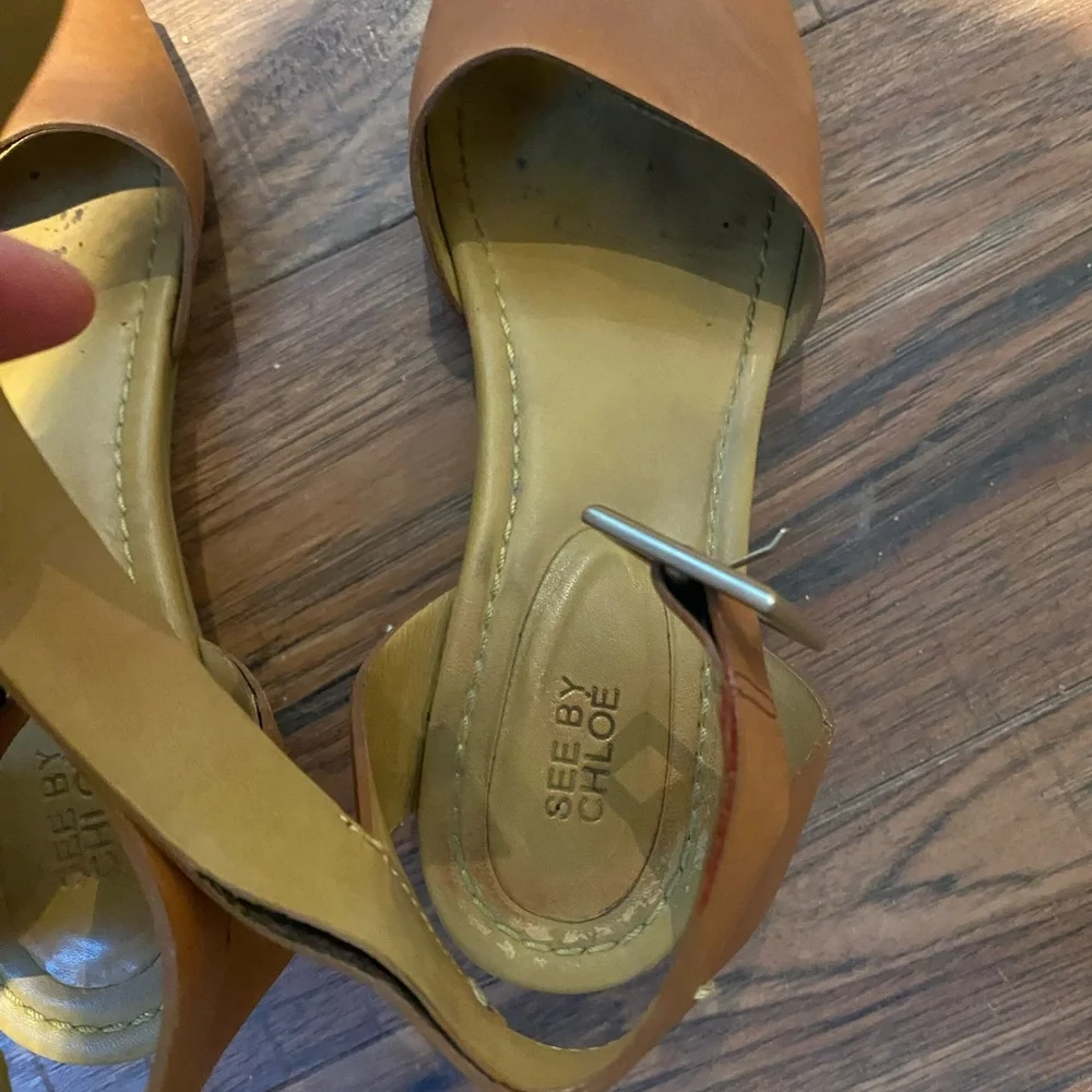 See By Chloé Tan Leather Platform Sandals